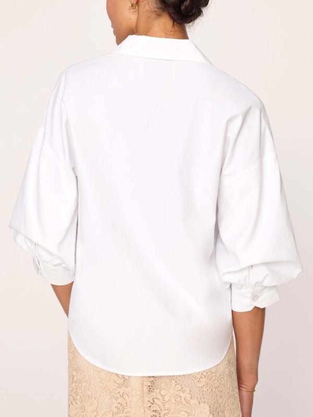 NEW Brochu Walker Kate Shirt Salt White Button Down Balloon Sleeve Blouse - Picture 14 of 16
